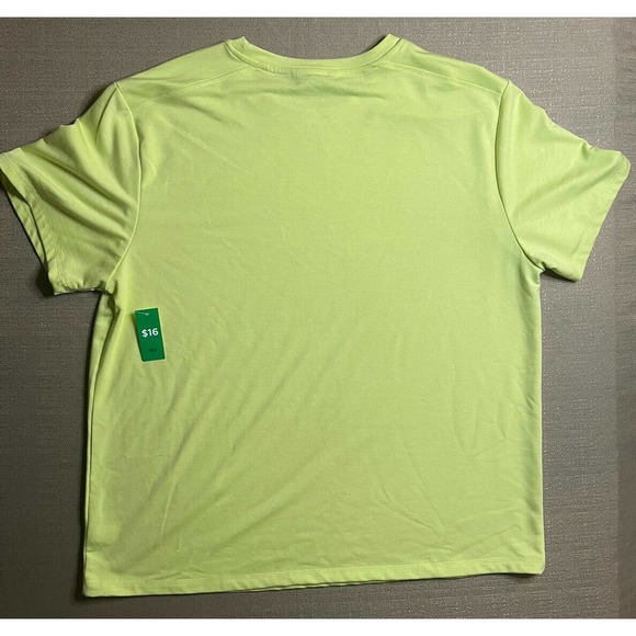 DIP Mens 2X T Shirt Bright Neon Green XXL Short Sleeve Solid Workout Work Tee - Picture 4 of 4